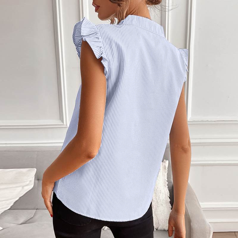 Nika® | Elegant Striped Designer Blouse Made Of Cotton