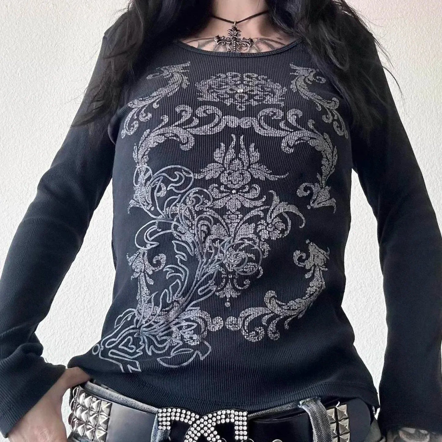 Design Print Knit Top