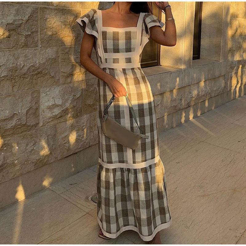 Elisa® | Elegant Checkered Dress