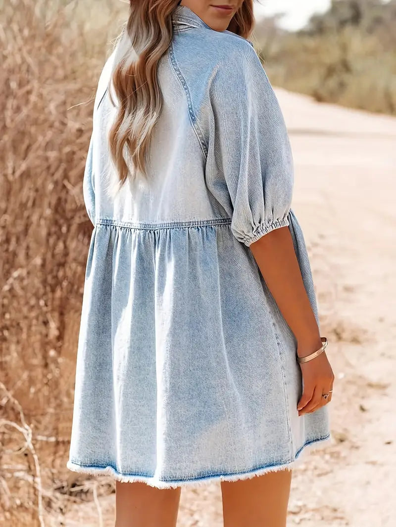 Alessia® | Mini Dress Made Of Cotton Denim
