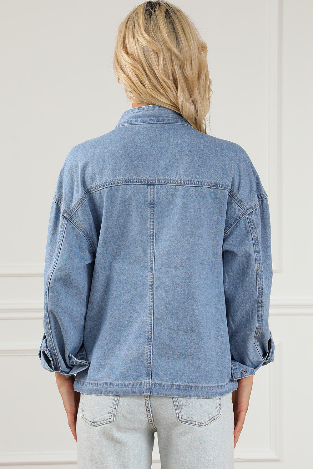 Ramona | Long sleeve denim top with snap fasteners