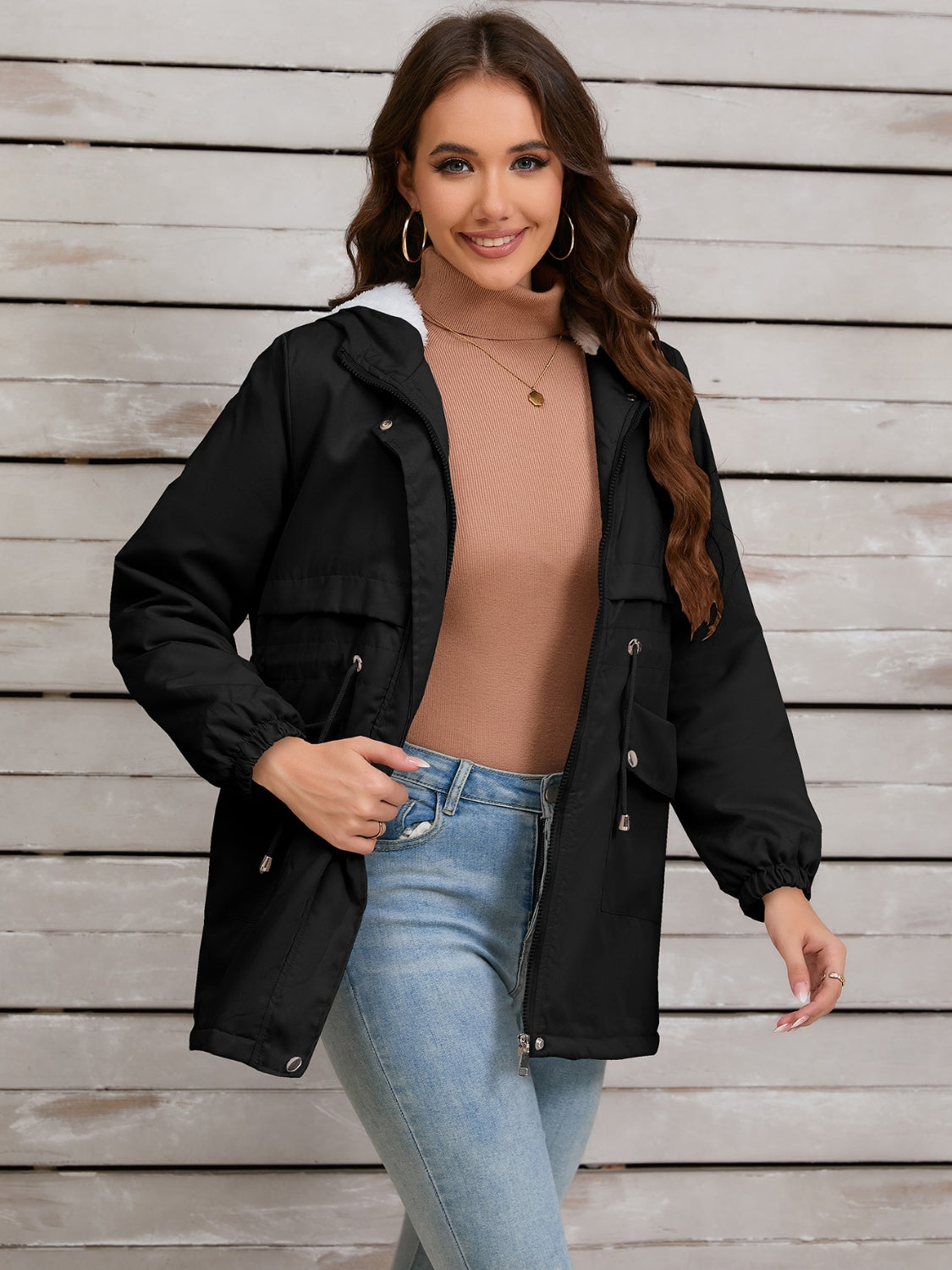 Stefanie | Hooded jacket with drawstring and long sleeves