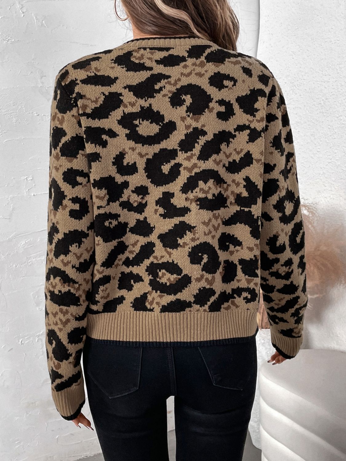 Rocio | Perfee tied leopard long sleeve cardigan