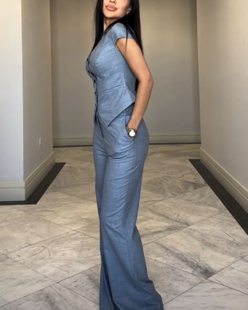 Jimena® | Linen Blouse And Pants Set