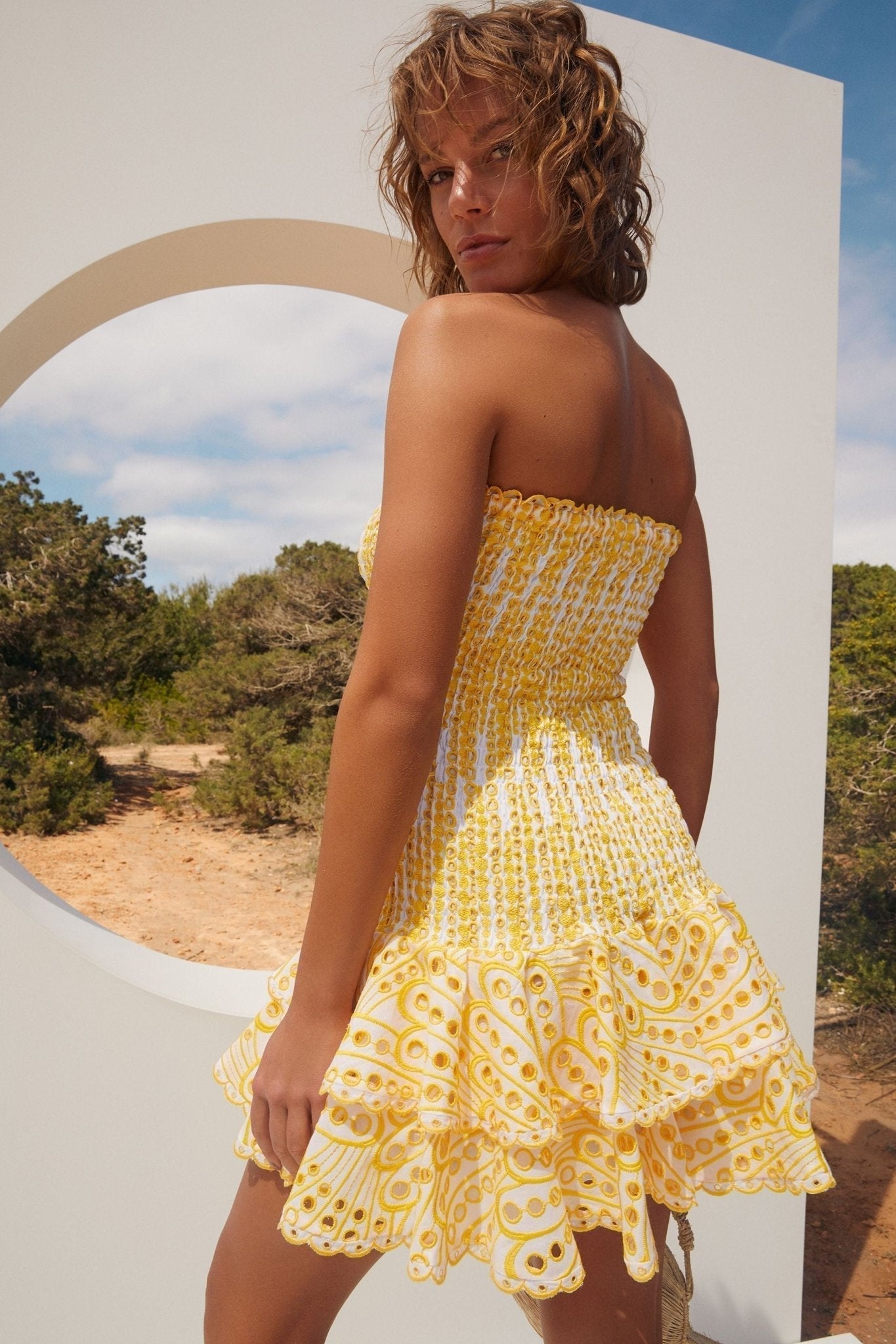 Ornella® | Strapless, Figure-Hugging Mini Dress With Embroidered Lace