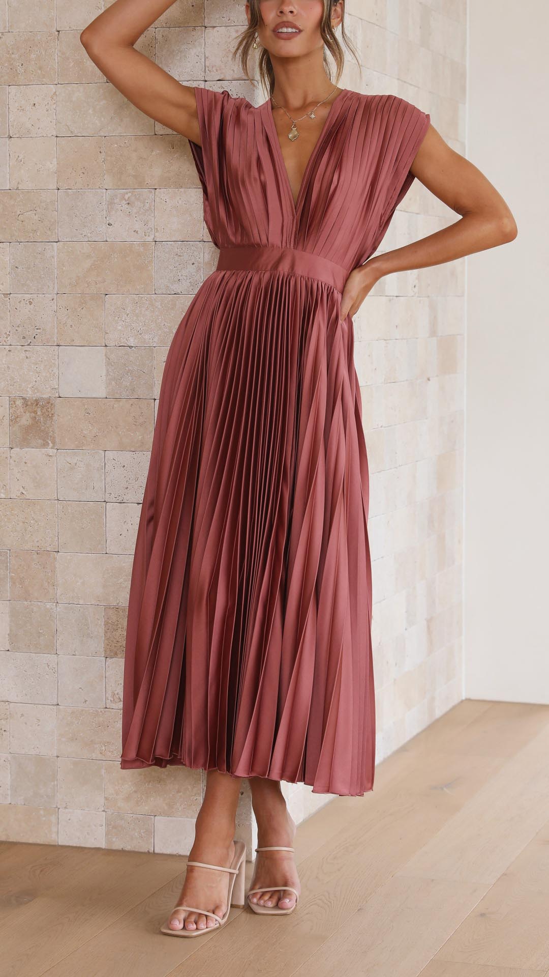 Doris | Women's V-Neck Fit & Flare Midi Dress
