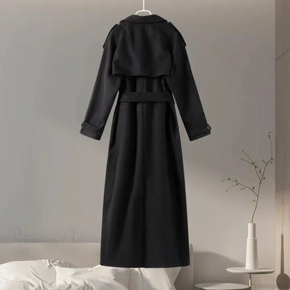 Double-Breasted Wool Belted Overcoat