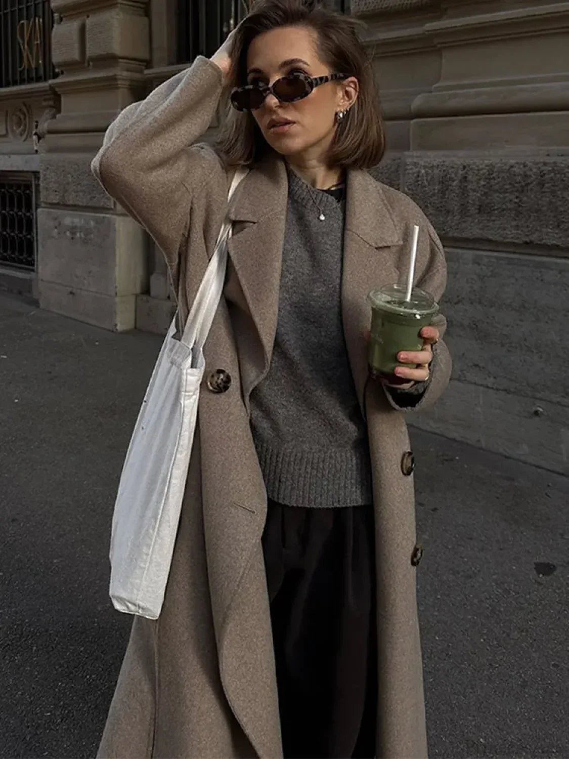 Double Breasted Woolen Coat