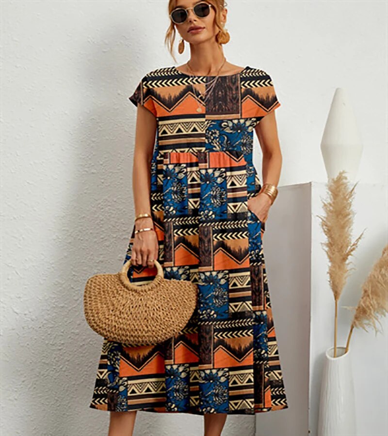 Nicole® | Long Cotton Summer Dress, Elegant And Comfortable