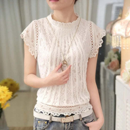 Elvia® | Blouse With Floral Lace