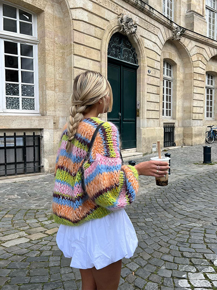 Katherine | Colorful patchwork cardigan