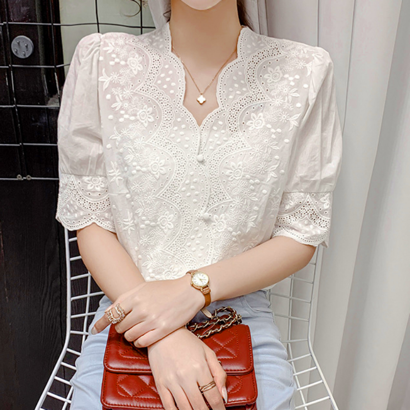 Pura® | White Embroidered Women'S Blouse