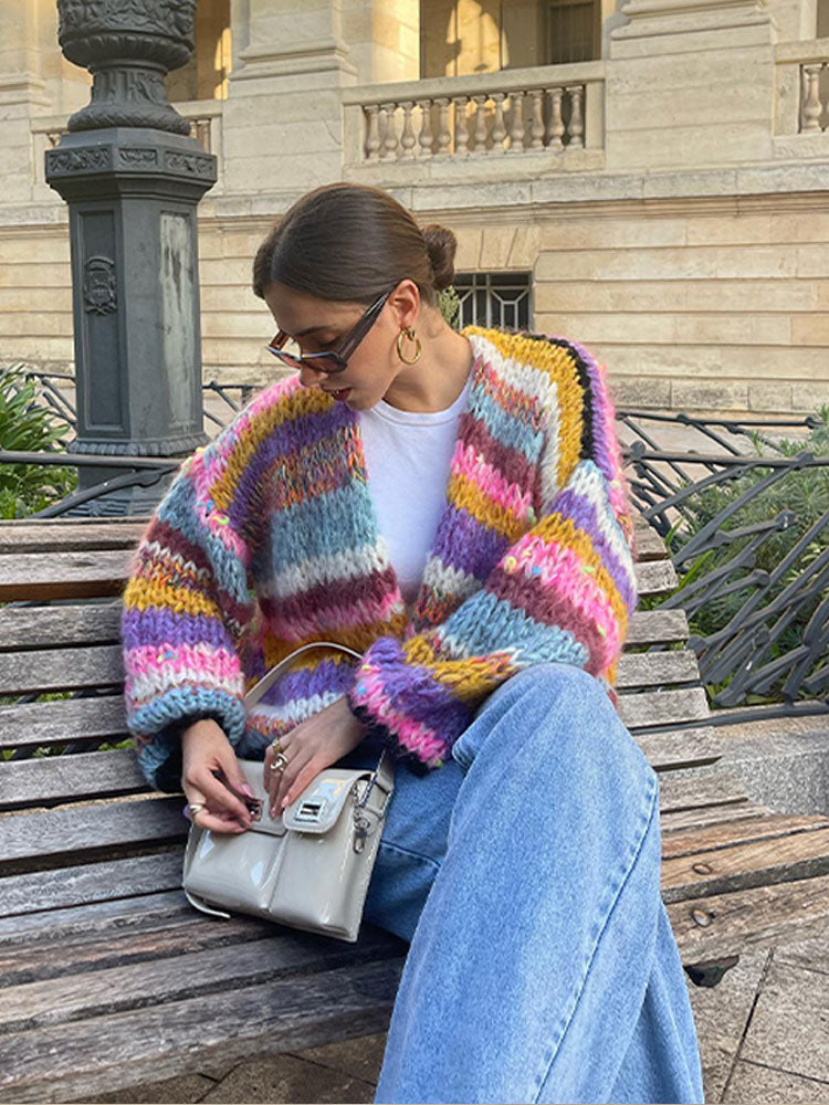 Katherine | Colorful patchwork cardigan