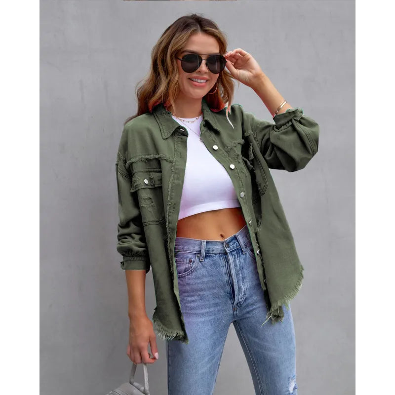 Emmy | Wide cotton denim jacket