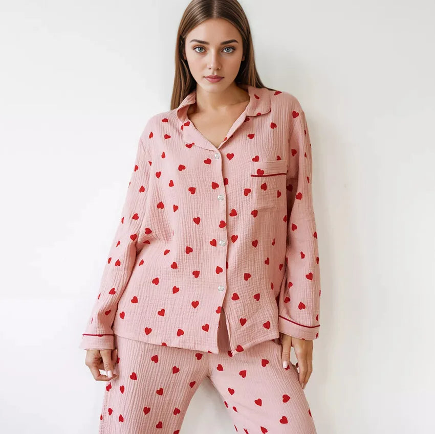 Coralia® | Women's heart-print pajama set