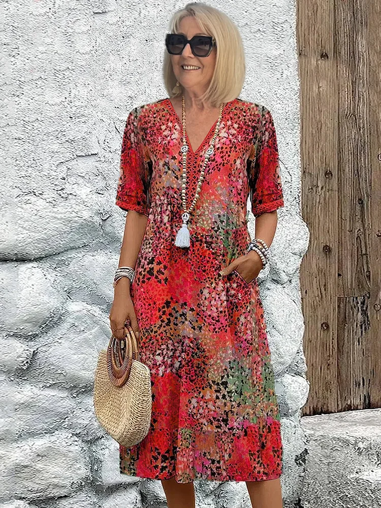 Amada® | Vibrant midi length dress