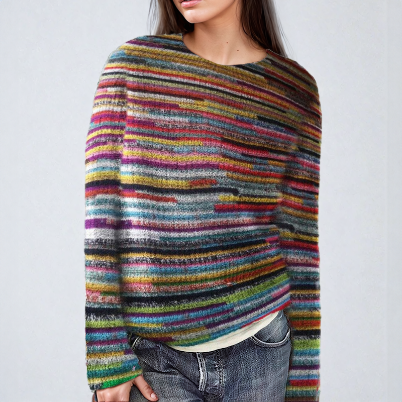 Paula | Colorful striped knit sweater