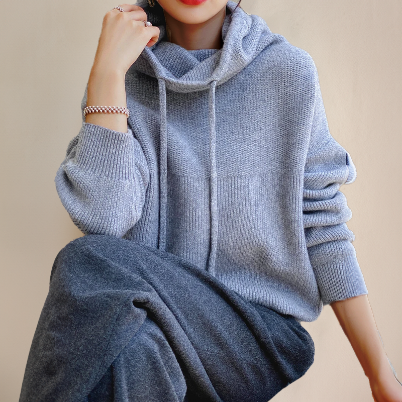 Felicidad® | Elegant sweat with hooded tricoté for women