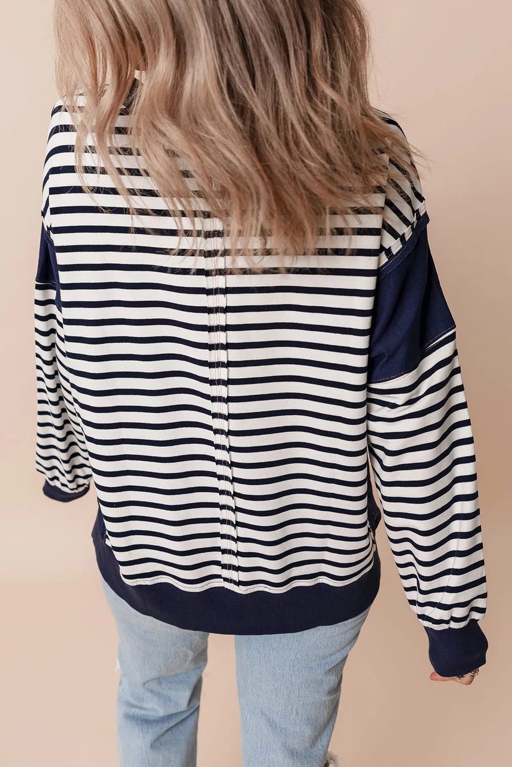 Vera | Striped long-sleeved crew neck sweatshirt