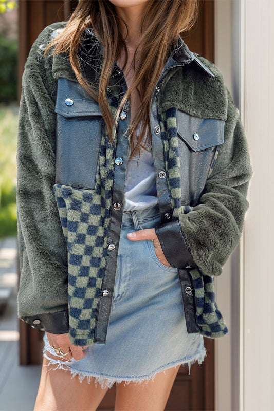 Carla | Jacket with checked collar and pockets
