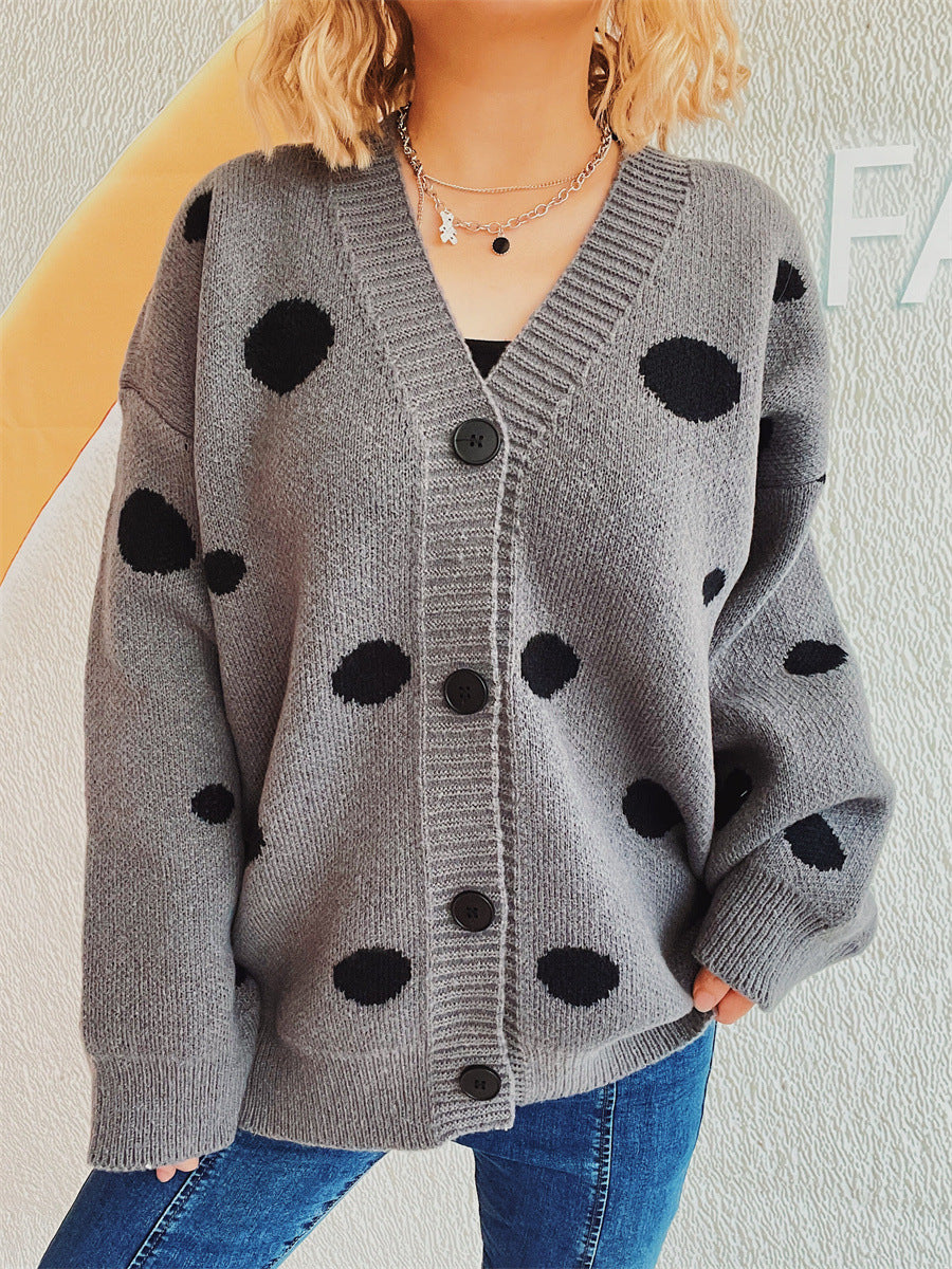 Tamara | Polka dot cardigan with buttons