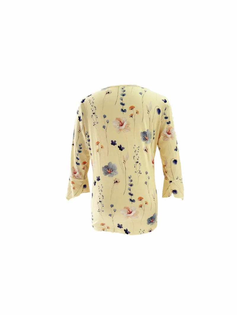 Morgan® | Floral Print Top With Buttons And Flared Sleeves