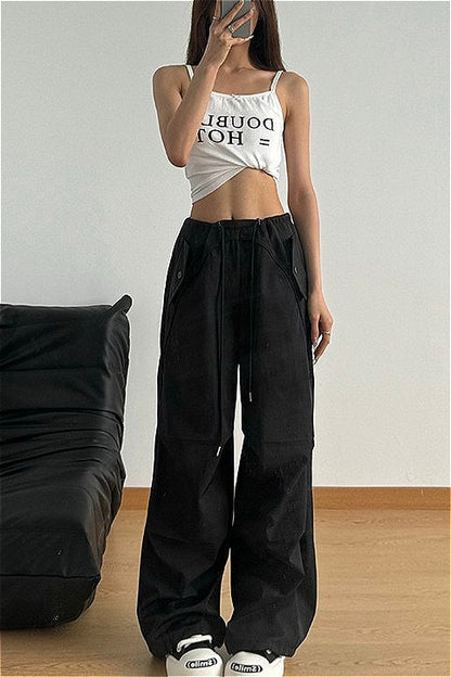 Solid Paneled Quick Dry Casual Pants