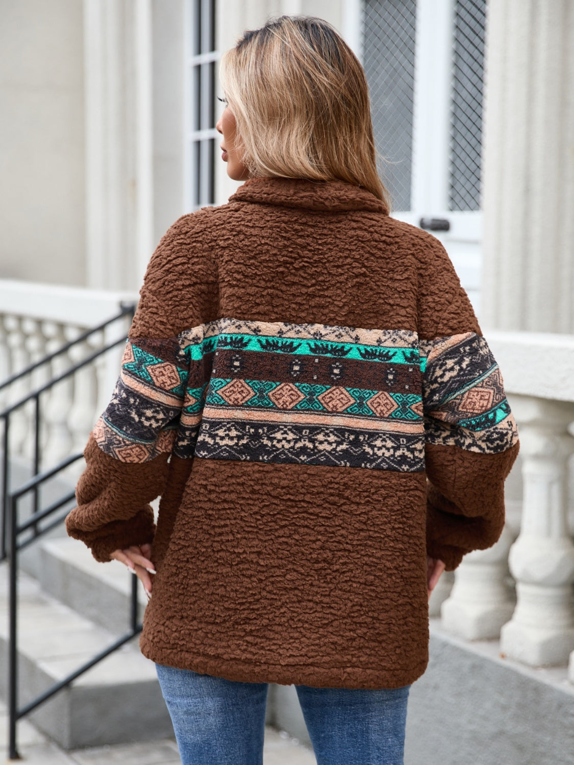 Judith | Long sleeve fuzzy half zip top