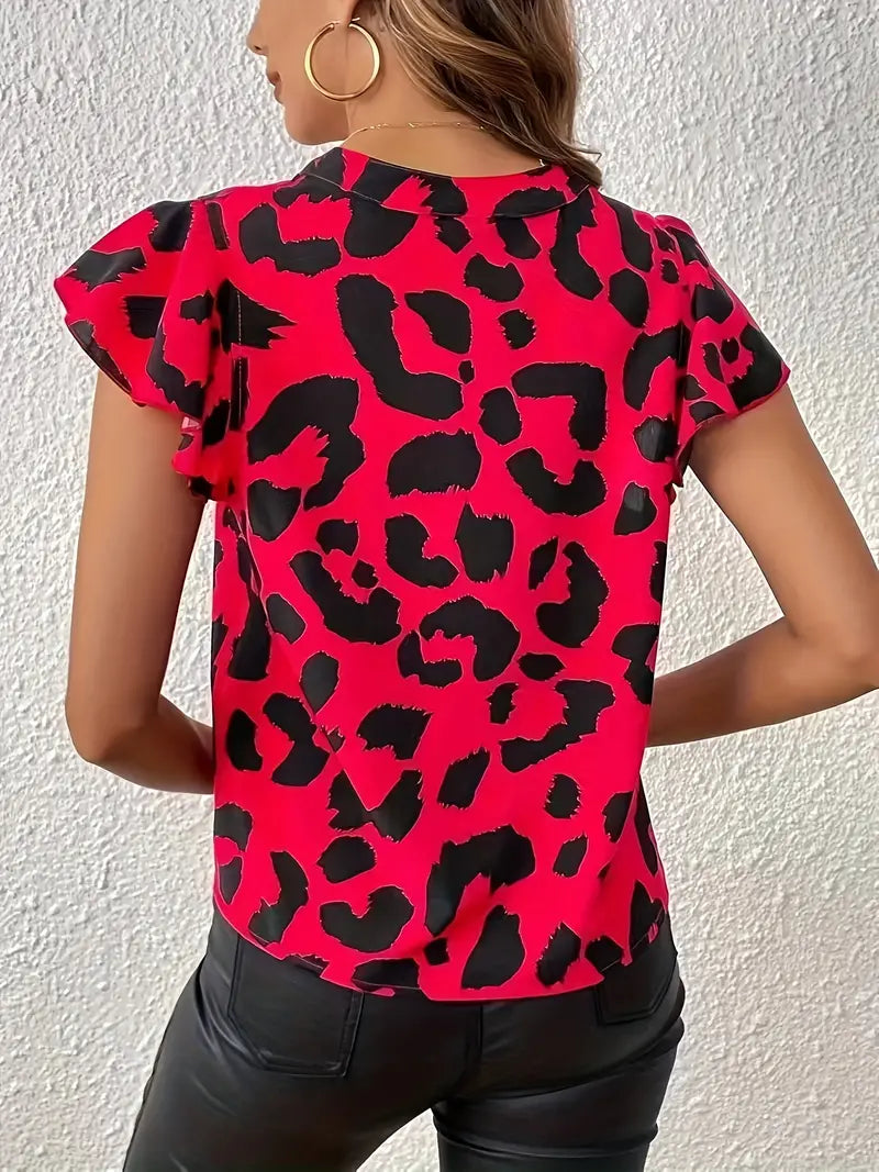Esperanza® | Casual Blouse With Leopard Print. Airy Summer Blouse For Women.