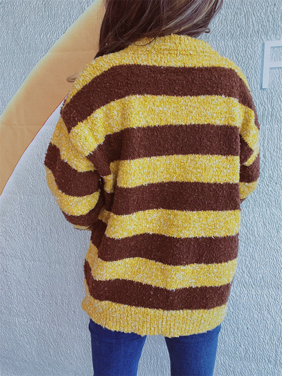 Katja | Striped long-sleeved sweater with a crew neck