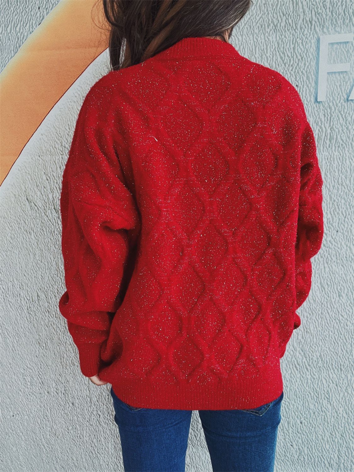 Laura | Diamond sweater with a crew neck and long sleeves