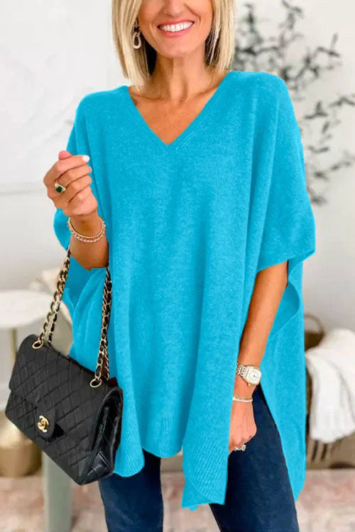 Regan® | Loose V-Neck Batwing Sweater