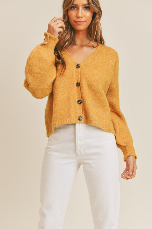 Angela | MABLE long-sleeved cardigan with button placket