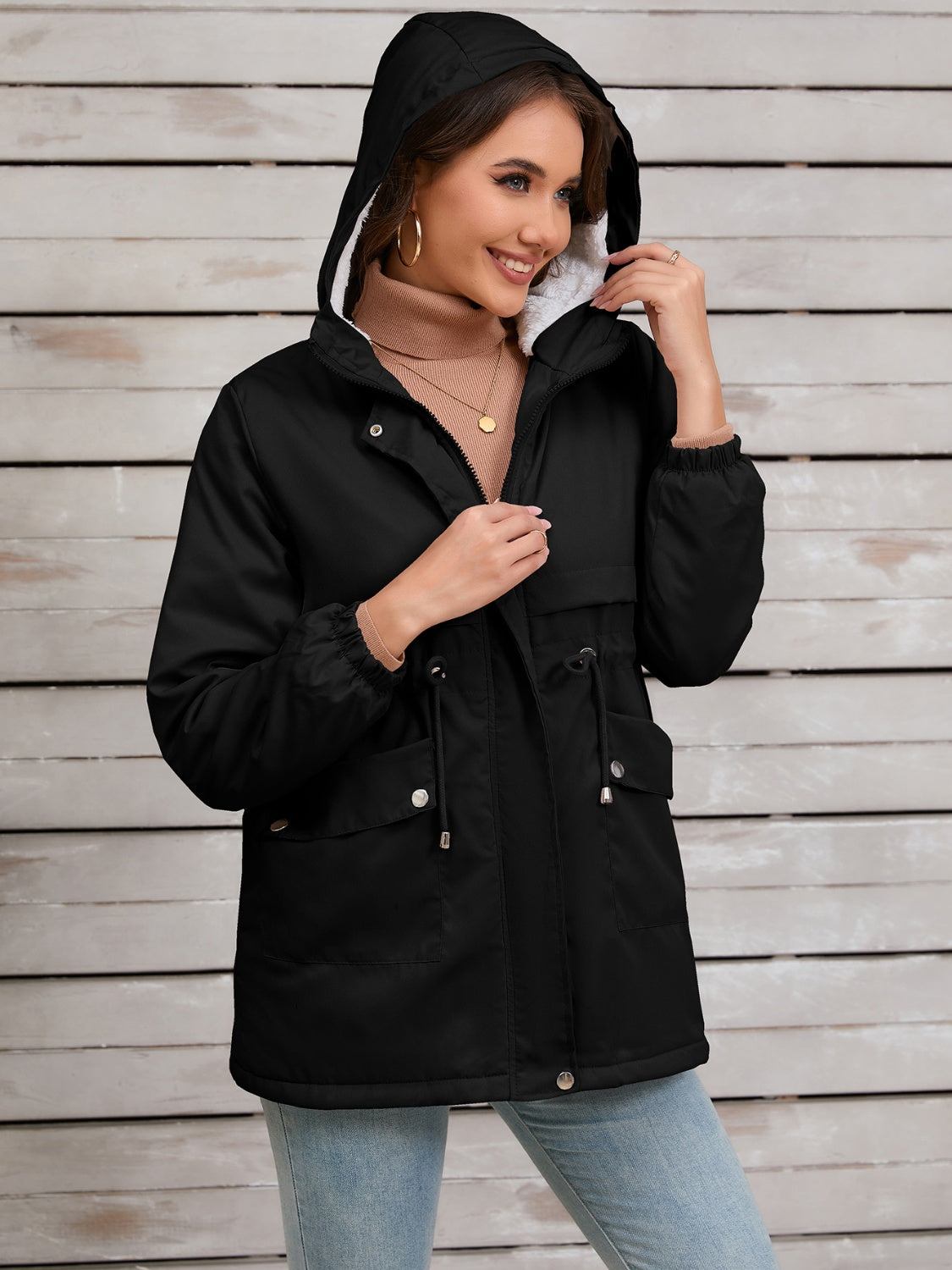 Stefanie | Hooded jacket with drawstring and long sleeves