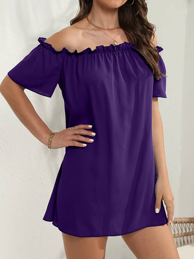 Hayden® | Elegant Off-The-Shoulder Short-Sleeved Mini Dress