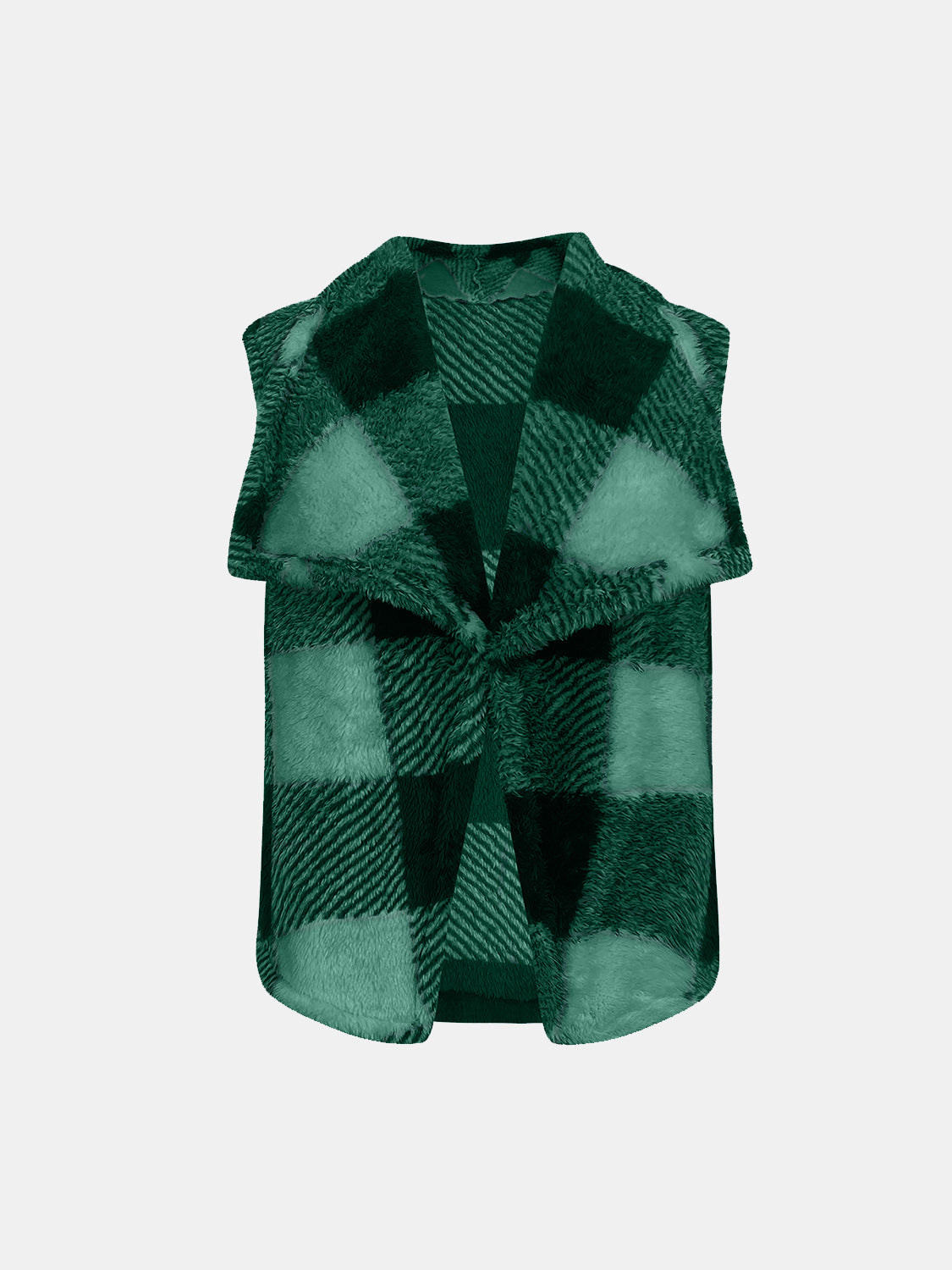 Yolanda | Checked vest coat with an open front