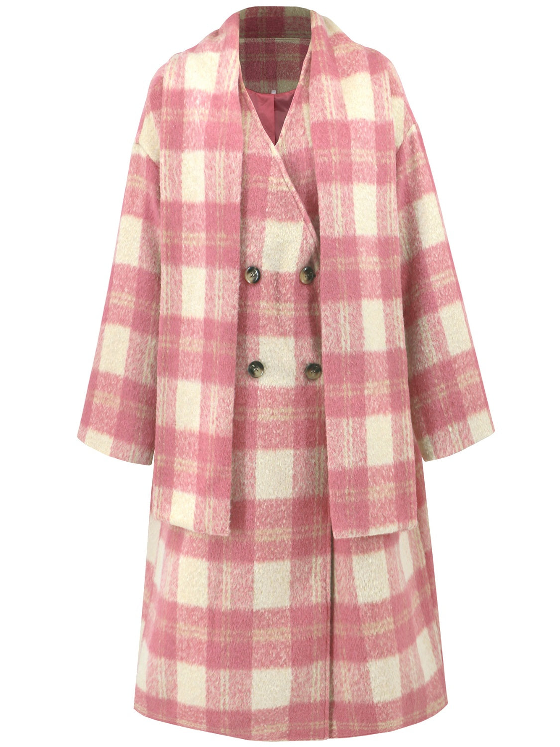 Rubí | Checked long sleeve button down coat