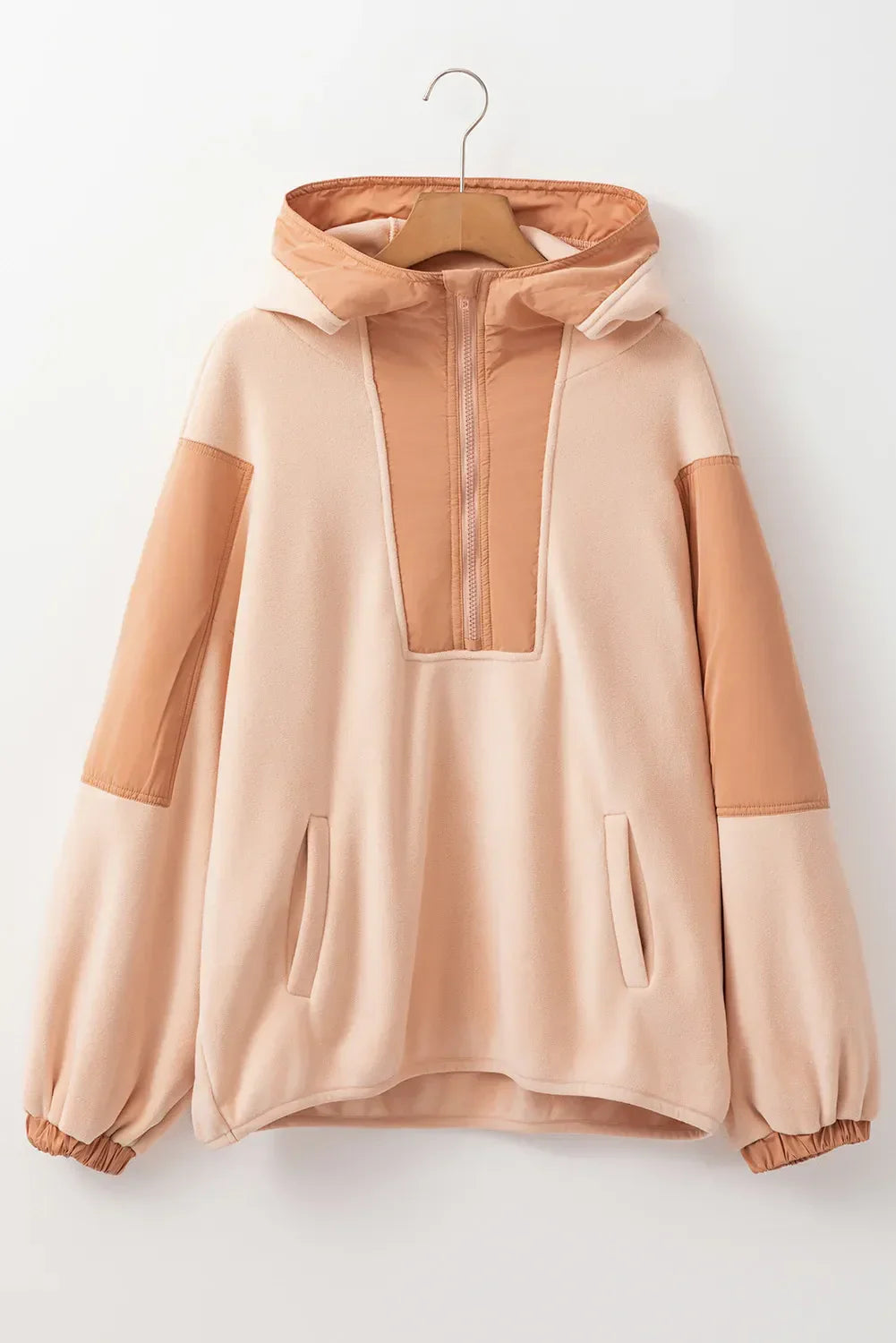 Leire | Color block, long sleeve, half zip hoodie