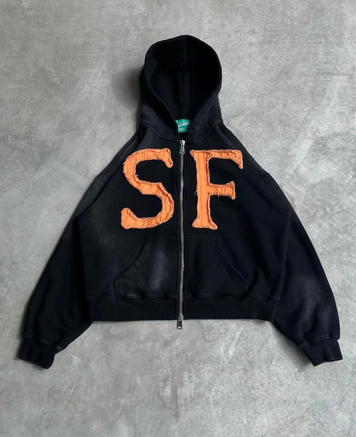 Trendy Retro Embroidered Oversized Hoodie