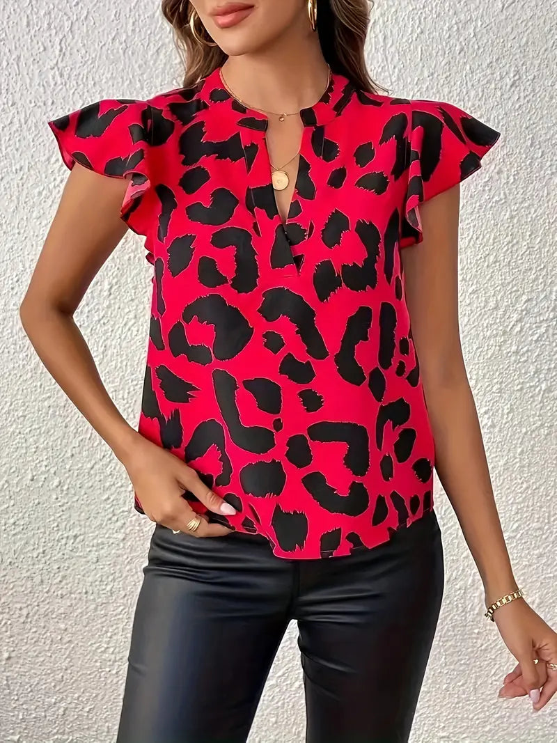 Esperanza® | Casual Blouse With Leopard Print. Airy Summer Blouse For Women.
