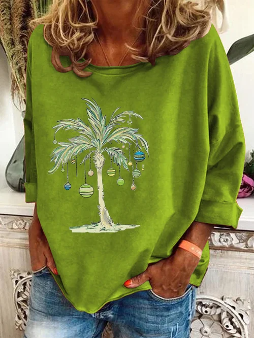 Justina | Casual coconut print Christmas top for women