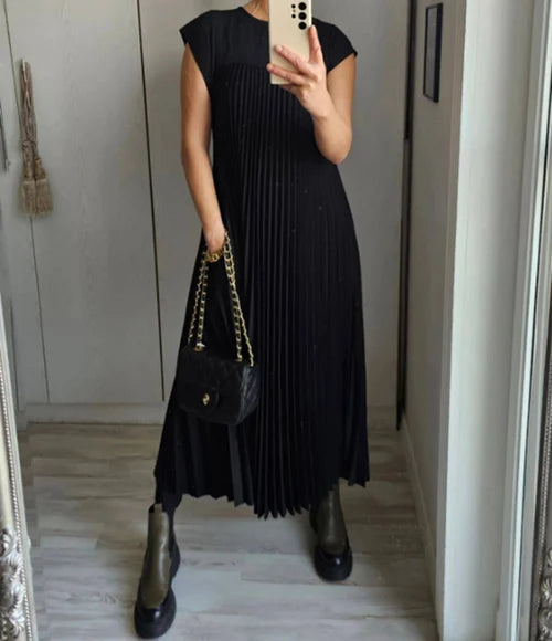 Ambra® | Plain Pleated Simple Dress