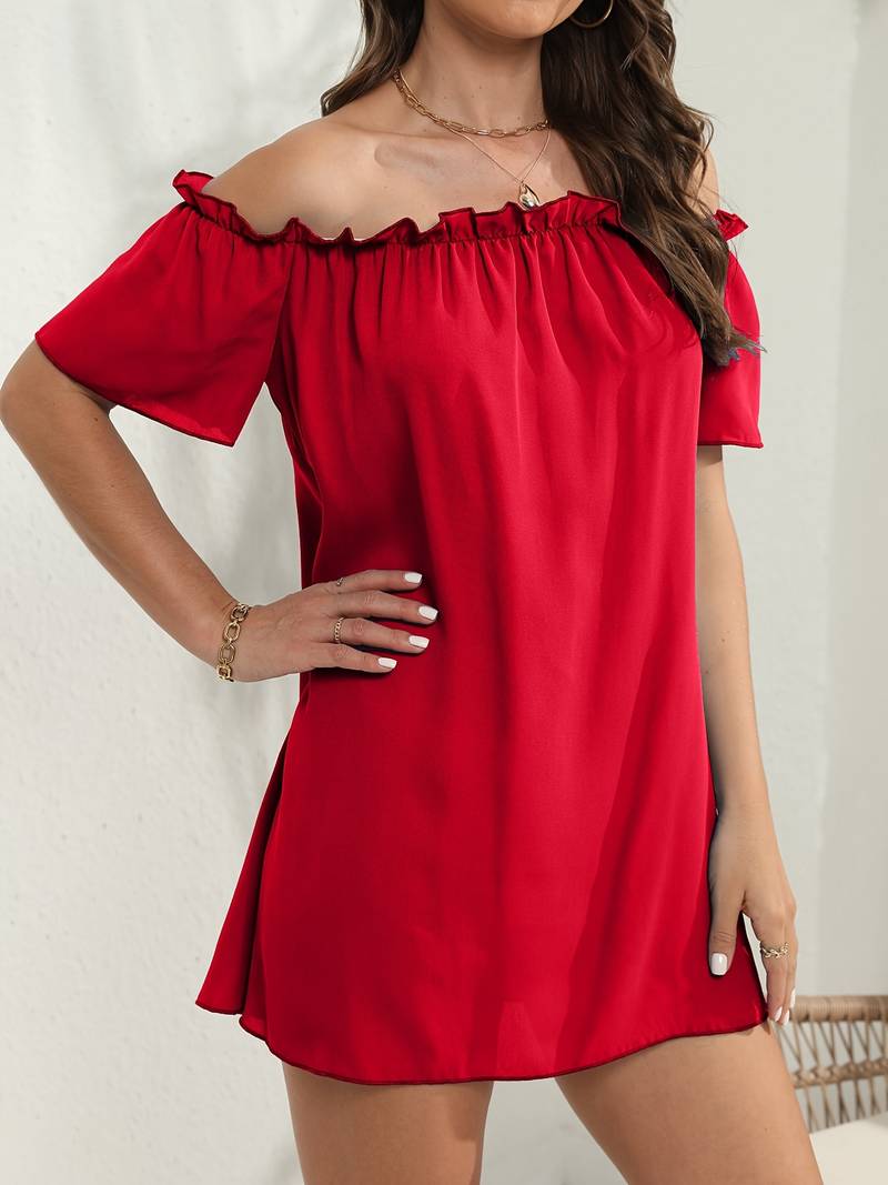 Hayden® | Elegant Off-The-Shoulder Short-Sleeved Mini Dress
