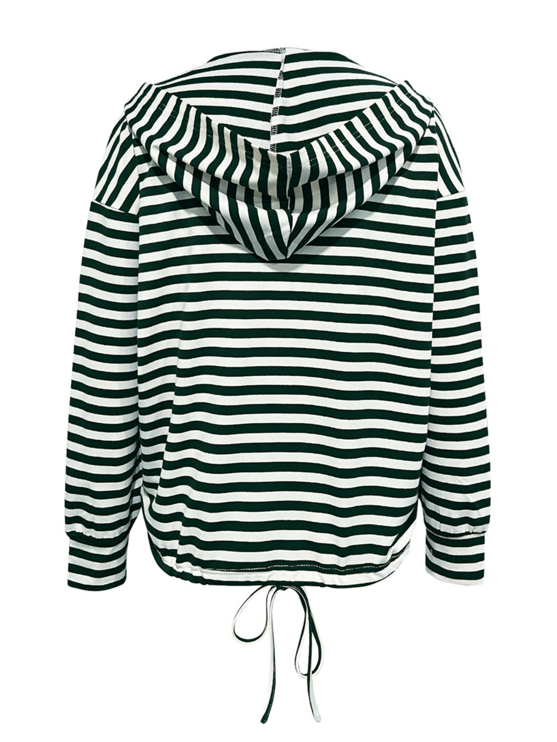 Eliana | Striped drawstring hoodie with long sleeves