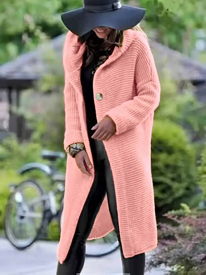 Cristina | Long knitted cardigan with hood