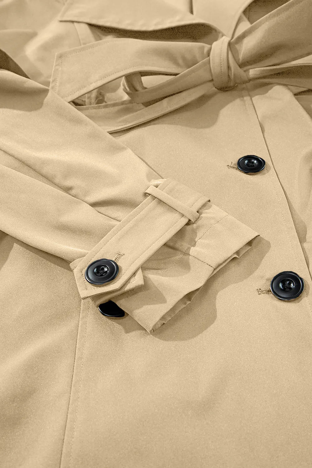 Teresa | Long sleeve trench coat with collar and tie waist and buttons