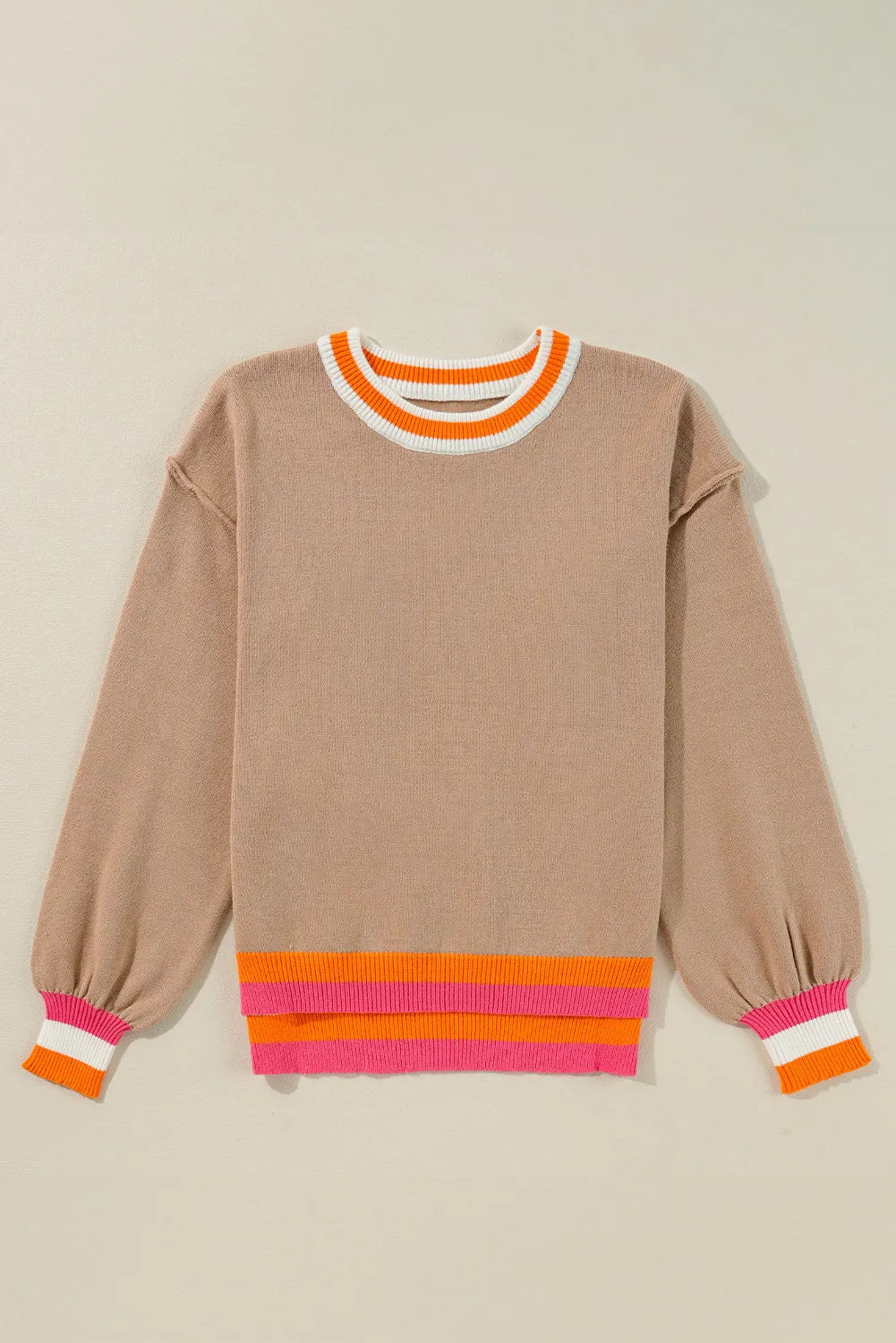 Mareike | Contrasting long-sleeved sweater with a crew neck