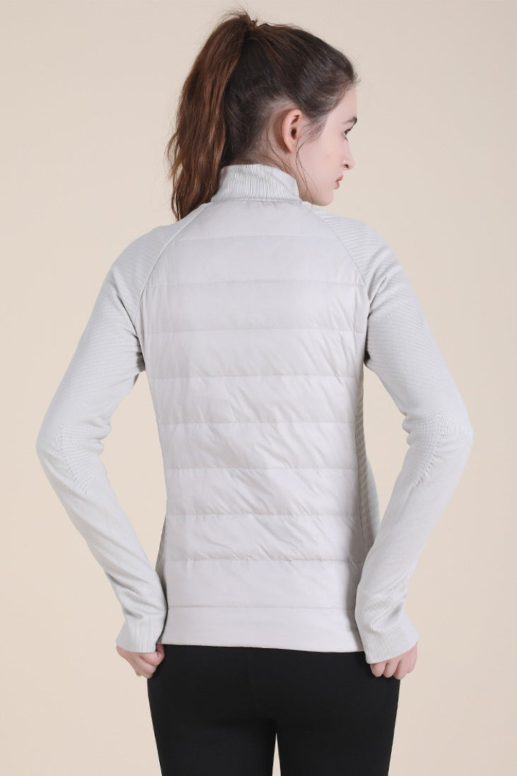 Lightweight Slim Stand Collar Down Puffer Windproof Sports Jacket