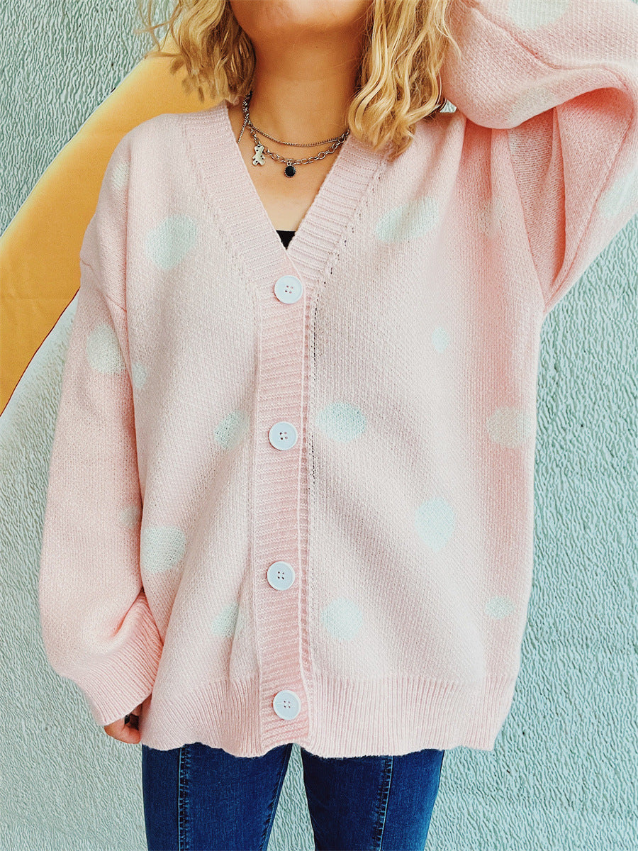 Tamara | Polka dot cardigan with buttons