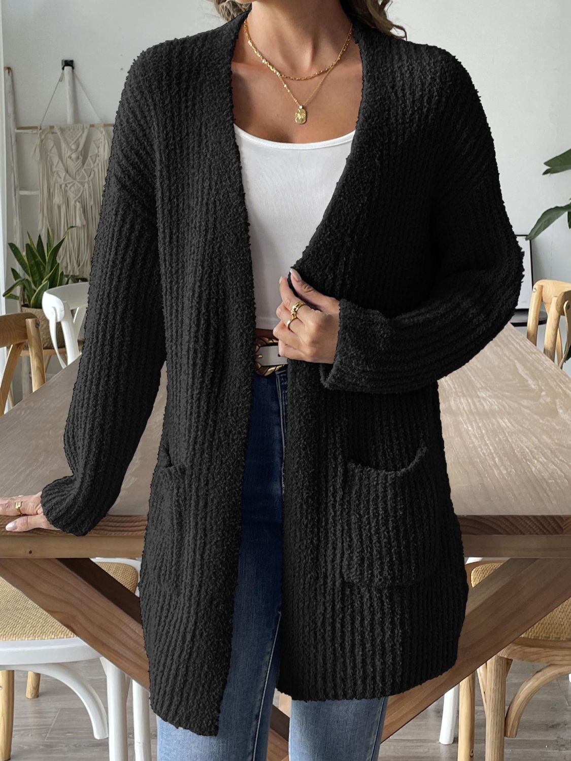 Elisa | Long sleeve open front cardigan
